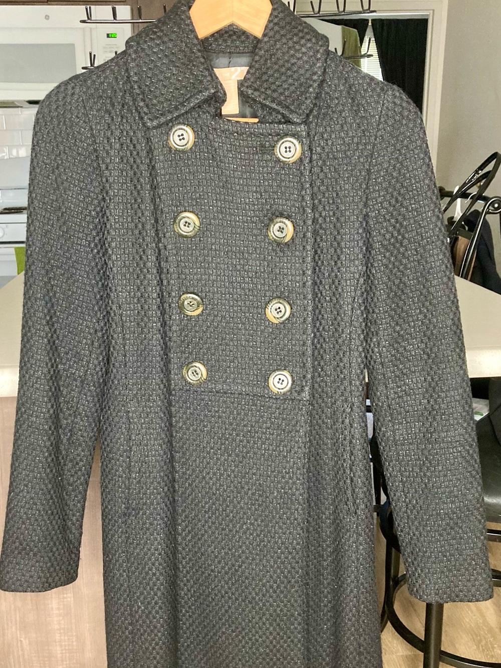 Forever 21 Womens Double-Breasted Pea Coat in Black Size S